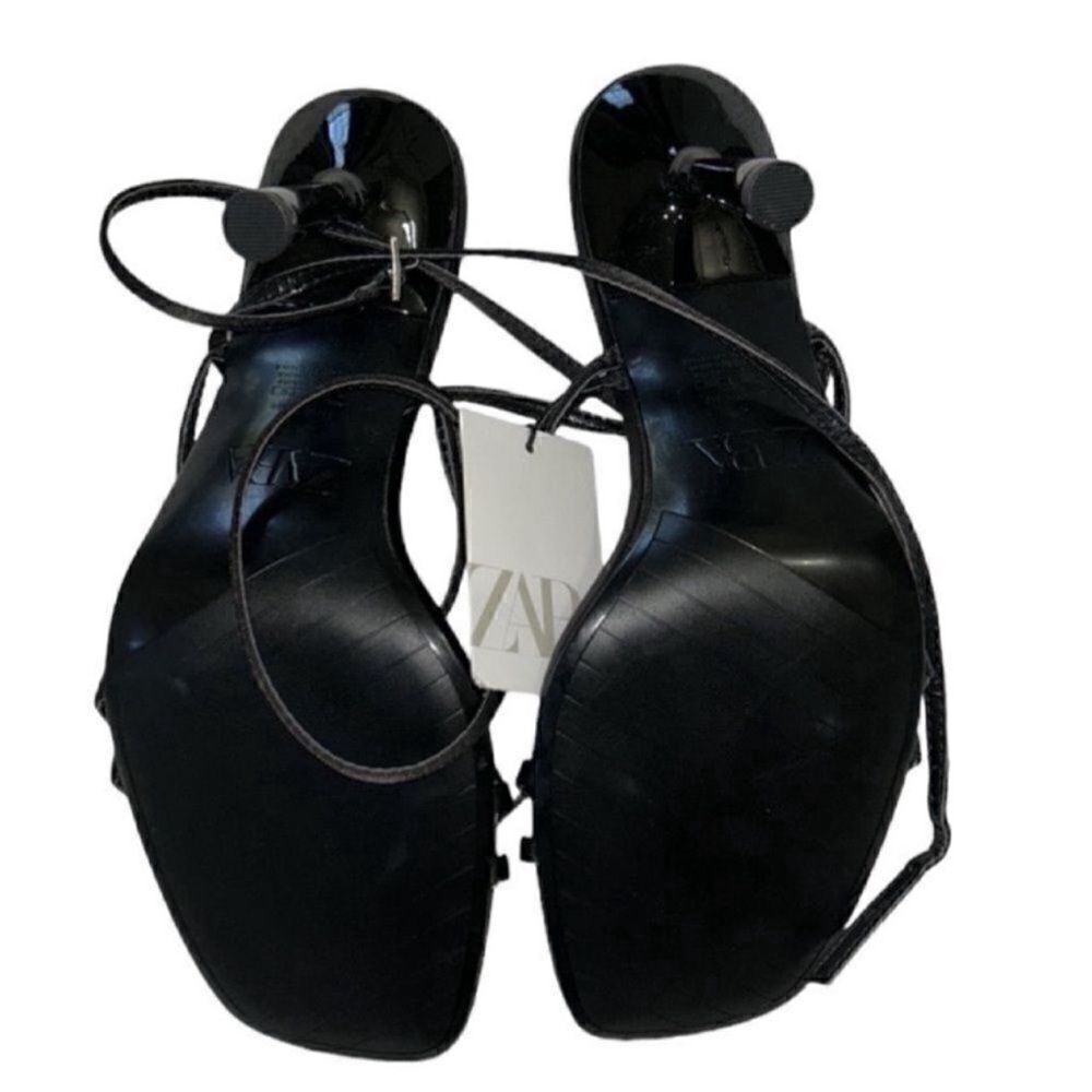 Zara Stappy Black Sandals(Size 10) - Picture 3 of 6